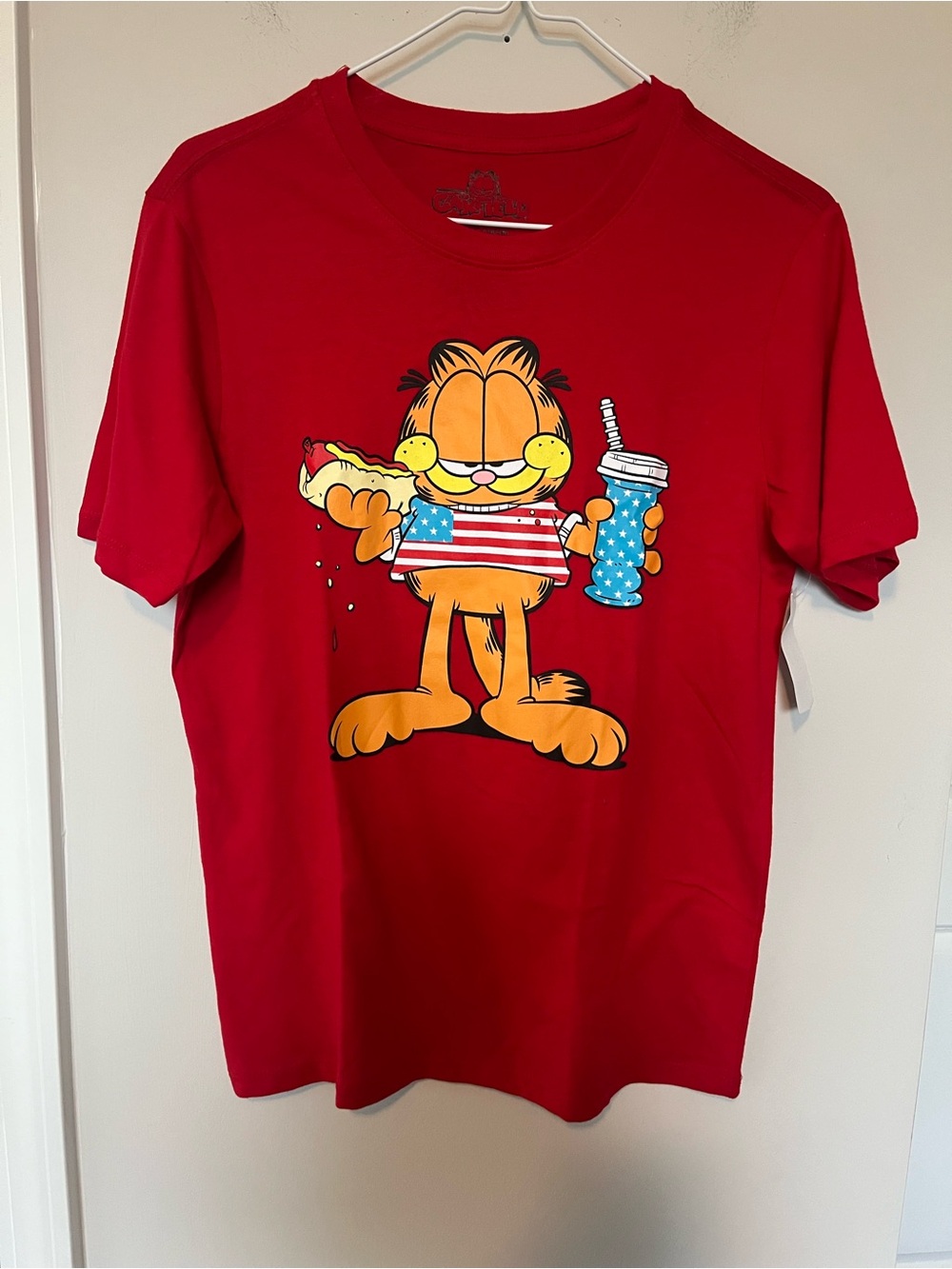 Garfield Red Kids' Short Sleeve Graphic Tee. Size 14-16